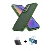 MARSİLYAN™- Galaxy A14 4G Kılıf Atlas Form - Siyah 3D Antistatik Cam Ekran Koruyucu + Kamera Lens Koruma Cam - SF
