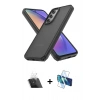 MARSİLYAN™- Galaxy A14 4G Kılıf Atlas Form - Siyah 3D Antistatik Seramik Nano Ekran Koruyucu + Kamera Lens Koruma Cam - SF