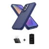 MARSİLYAN™- Galaxy A14 4G Kılıf Atlas Form - Siyah 6D Antistatik Mat Seramik Hayalet Nano Ekran Koruyucu + Kamera Lens Koruma Cam - SF