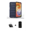 MARSİLYAN™- Galaxy A14 4G Kılıf Atlas Koleksiyonu - Siyah 6D Antistatik Mat Seramik Hayalet Nano Ekran Koruyucu + Kamera Lens Koruma Cam - SF