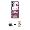 MARSİLYAN™- Galaxy A14 4G Kılıf Çekirdek Asil - Şeffaf Pasifik Cam Ekran Koruyucu + Şeffaf Kamera Lens Koruma Cam