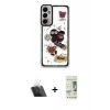 MARSİLYAN™- Galaxy A14 4G Kılıf Çekirdek Asil - Siyah 20D Premium Cam Ekran Koruyucu + Kamera Lens Koruma Cam - SF