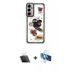 MARSİLYAN™- Galaxy A14 4G Kılıf Çekirdek Asil - Siyah 3D Antistatik Seramik Nano Ekran Koruyucu + Kamera Lens Koruma Cam - SF