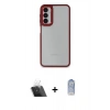 MARSİLYAN™- Galaxy A14 4G Kılıf Eksen Doku Prime - Siyah Joko Magic 5D Cam + Şeffaf Kamera Lens Koruma Cam