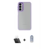 MARSİLYAN™- Galaxy A14 4G Kılıf Eksen Doku Prime - Siyah Joko Magic 5D Cam + Şeffaf Kamera Lens Koruma Cam
