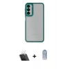 MARSİLYAN™- Galaxy A14 4G Kılıf Eksen Doku Prime - Siyah Joko Magic 5D Cam + Şeffaf Kamera Lens Koruma Cam