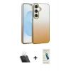 MARSİLYAN™- Galaxy A14 4G Kılıf Kıvılcım Minimal Özel Seri - Şeffaf Pasifik Cam Ekran Koruyucu + Kamera Lens Koruma Cam - SF