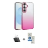 MARSİLYAN™- Galaxy A14 4G Kılıf Kıvılcım Minimal Özel Seri - Şeffaf Royal Nano Ekran Koruyucu + Kamera Lens Koruma Cam - SF