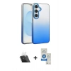 MARSİLYAN™- Galaxy A14 4G Kılıf Kıvılcım Minimal Özel Seri - Şeffaf Royal Nano Ekran Koruyucu + Kamera Lens Koruma Cam - SF