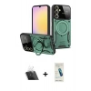 MARSİLYAN™- Galaxy A14 4G Kılıf Kıvılcım Modern Serisi - Şeffaf Pasifik Cam Ekran Koruyucu + Kamera Lens Koruma Cam - SF