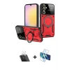 MARSİLYAN™- Galaxy A14 4G Kılıf Kıvılcım Modern Serisi - Siyah 3D Antistatik Seramik Nano Ekran Koruyucu + Kamera Lens Koruma Cam - SF