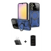MARSİLYAN™- Galaxy A14 4G Kılıf Kıvılcım Modern Serisi - Siyah 6D Antistatik Mat Seramik Hayalet Nano Ekran Koruyucu + Kamera Lens Koruma Cam - SF