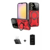 MARSİLYAN™- Galaxy A14 4G Kılıf Kıvılcım Modern Serisi - Siyah 6D Antistatik Mat Seramik Hayalet Nano Ekran Koruyucu + Kamera Lens Koruma Cam - SF