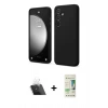 MARSİLYAN™- Galaxy A14 4G Kılıf Kozmos Yansıma Özel Seri - Siyah 20D Premium Cam Ekran Koruyucu + Kamera Lens Koruma Cam - SF