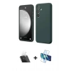MARSİLYAN™- Galaxy A14 4G Kılıf Kozmos Yansıma Özel Seri - Siyah 3D Antistatik Cam Ekran Koruyucu + Kamera Lens Koruma Cam - SF