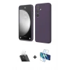 MARSİLYAN™- Galaxy A14 4G Kılıf Kozmos Yansıma Özel Seri - Siyah 3D Antistatik Cam Ekran Koruyucu + Kamera Lens Koruma Cam - SF