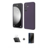 MARSİLYAN™- Galaxy A14 4G Kılıf Kozmos Yansıma Özel Seri - Siyah 3D Antistatik Hayalet Cam Ekran Koruyucu + Kamera Lens Koruma Cam - SF
