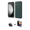 MARSİLYAN™- Galaxy A14 4G Kılıf Kozmos Yansıma Özel Seri - Siyah 3D Antistatik Mat Seramik Nano Ekran Koruyucu + Kamera Lens Koruma Cam - SF
