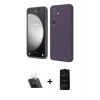MARSİLYAN™- Galaxy A14 4G Kılıf Kozmos Yansıma Özel Seri - Siyah 6D Antistatik Mat Seramik Hayalet Nano Ekran Koruyucu + Kamera Lens Koruma Cam - SF