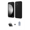 MARSİLYAN™- Galaxy A14 4G Kılıf Kozmos Yansıma Özel Seri - Siyah Joko Magic 5D Cam + Şeffaf Kamera Lens Koruma Cam