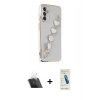 MARSİLYAN™- Galaxy A14 4G Kılıf Nova Işık Prime - Şeffaf Pasifik Cam Ekran Koruyucu + Şeffaf Kamera Lens Koruma Cam