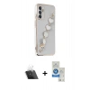 MARSİLYAN™- Galaxy A14 4G Kılıf Nova Işık Prime - Şeffaf Royal Nano Ekran Koruyucu + Kamera Lens Koruma Cam - SF
