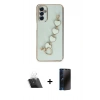 MARSİLYAN™- Galaxy A14 4G Kılıf Nova Işık Prime - Siyah 3D Antistatik Hayalet Cam Ekran Koruyucu + Kamera Lens Koruma Cam - SF