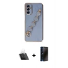 MARSİLYAN™- Galaxy A14 4G Kılıf Nova Işık Prime - Siyah 3D Antistatik Hayalet Cam Ekran Koruyucu + Kamera Lens Koruma Cam - SF