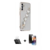 MARSİLYAN™- Galaxy A14 4G Kılıf Nova Işık Prime - Siyah 3D Antistatik Mat Seramik Nano Ekran Koruyucu + Kamera Lens Koruma Cam - SF