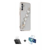 MARSİLYAN™- Galaxy A14 4G Kılıf Nova Işık Prime - Siyah 3D Antistatik Seramik Nano Ekran Koruyucu + Kamera Lens Koruma Cam - SF
