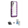 MARSİLYAN™- Galaxy A14 4G Kılıf Odak Klasik Serisi - Şeffaf Royal Nano Ekran Koruyucu + Kamera Lens Koruma Cam - SF