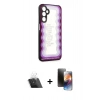 MARSİLYAN™- Galaxy A14 4G Kılıf Odak Klasik Serisi - Siyah 3D Antistatik Mat Seramik Nano Ekran Koruyucu + Kamera Lens Koruma Cam - SF