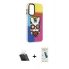 MARSİLYAN™- Galaxy A14 4G Kılıf Siluet Çizgi Koleksiyonu - Şeffaf Pasifik Cam Ekran Koruyucu + Kamera Lens Koruma Cam - SF