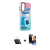 MARSİLYAN™- Galaxy A14 4G Kılıf Siluet Çizgi Koleksiyonu - Siyah 3D Antistatik Mat Seramik Nano Ekran Koruyucu + Kamera Lens Koruma Cam - SF