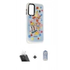 MARSİLYAN™- Galaxy A14 4G Kılıf Siluet Çizgi Koleksiyonu - Siyah Joko Magic 5D Cam + Kamera Lens Koruma Cam - SF