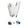 MARSİLYAN™- Galaxy A14 4G Kılıf Ufuk Klasik - Siyah 3D Antistatik Seramik Nano Ekran Koruyucu + Kamera Lens Koruma Cam - SF