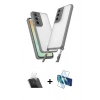 MARSİLYAN™- Galaxy A14 4G Kılıf Ufuk Klasik - Siyah 3D Antistatik Seramik Nano Ekran Koruyucu + Kamera Lens Koruma Cam - SF