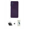 MARSİLYAN™- Galaxy A14 4G Kılıf Vadi Çizgi Prime - Şeffaf Pasifik Cam Ekran Koruyucu + Şeffaf Kamera Lens Koruma Cam