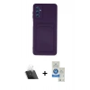 MARSİLYAN™- Galaxy A14 4G Kılıf Vadi Çizgi Prime - Şeffaf Royal Nano Ekran Koruyucu + Kamera Lens Koruma Cam - SF