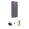MARSİLYAN™- Galaxy A14 4G Kılıf Vadi Minimal - Siyah 20D Premium Cam Ekran Koruyucu + Kamera Lens Koruma Cam - SF
