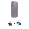 MARSİLYAN™- Galaxy A14 4G Kılıf Vadi Minimal - Siyah 3D Antistatik Cam Ekran Koruyucu + Kamera Lens Koruma Cam - SF