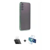 MARSİLYAN™- Galaxy A14 4G Kılıf Vadi Minimal - Siyah 3D Antistatik Seramik Nano Ekran Koruyucu + Kamera Lens Koruma Cam - SF