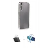 MARSİLYAN™- Galaxy A14 4G Kılıf Vadi Minimal - Siyah 3D Antistatik Seramik Nano Ekran Koruyucu + Kamera Lens Koruma Cam - SF