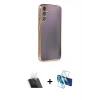 MARSİLYAN™- Galaxy A14 4G Kılıf Vadi Minimal - Siyah 3D Antistatik Seramik Nano Ekran Koruyucu + Kamera Lens Koruma Cam - SF