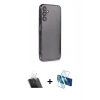 MARSİLYAN™- Galaxy A14 4G Kılıf Vadi Minimal - Siyah 3D Antistatik Seramik Nano Ekran Koruyucu + Kamera Lens Koruma Cam - SF