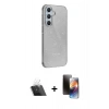 MARSİLYAN™- Galaxy A14 4G Kılıf Yankı Doku Prime - Siyah 3D Antistatik Mat Seramik Nano Ekran Koruyucu + Kamera Lens Koruma Cam - SF