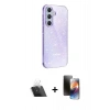 MARSİLYAN™- Galaxy A14 4G Kılıf Yankı Doku Prime - Siyah 3D Antistatik Mat Seramik Nano Ekran Koruyucu + Kamera Lens Koruma Cam - SF