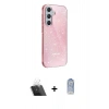MARSİLYAN™- Galaxy A14 4G Kılıf Yankı Doku Prime - Siyah Joko Magic 5D Cam + Kamera Lens Koruma Cam - SF