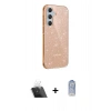 MARSİLYAN™- Galaxy A14 4G Kılıf Yankı Doku Prime - Siyah Joko Magic 5D Cam + Kamera Lens Koruma Cam - SF