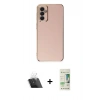 MARSİLYAN™- Galaxy A14 4G Kılıf Yankı Serisi - Siyah 20D Premium Cam Ekran Koruyucu + Kamera Lens Koruma Cam - SF